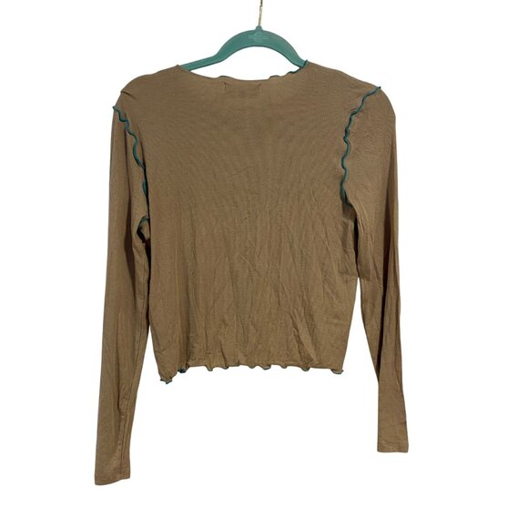 Madewell Women's Contrast Stitched Crewneck Crop Top Size S - Picture 6 of 8